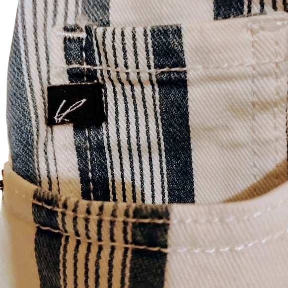 KanCan Striped Flare & Wide Leg Jeans - White and Blue - Picture 6 of 13